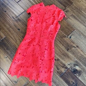 Red lace dress